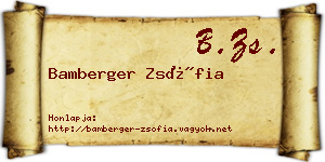 Bamberger Zsófia névjegykártya